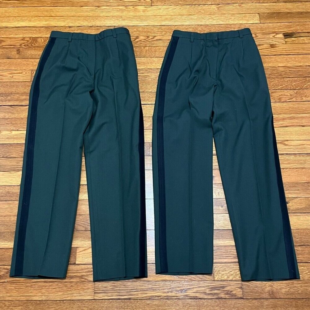 DSCP Army Pants Women's 12 Green Wool Straight Leg High Rise Military LOT OF 2